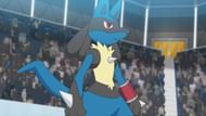 Lucario is effective against Mega Absol (image via The Pokémon Company)